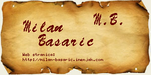 Milan Basarić vizit kartica